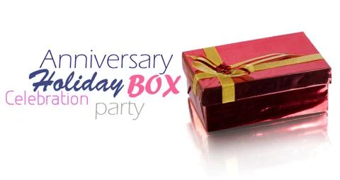 Red Gift Box on white background Foto stock