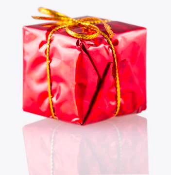 Red Gift Box on white background Stock Photos