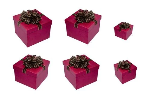 Red gift box on white background Stock Photos