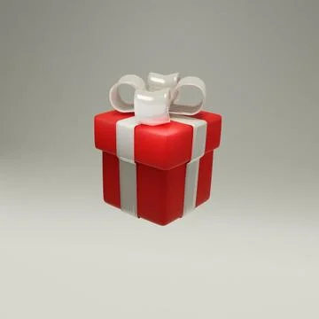 Red gift box with white ribbon Stock Illustration