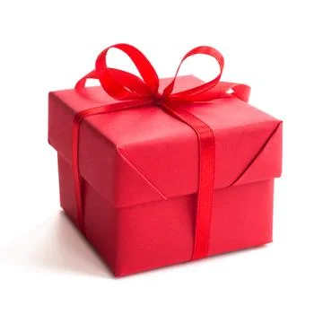 Red gift boxe on white Stock Photos