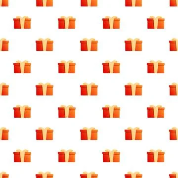 Red gift boxes with gold ribbon seamless pattern Illustrazione stock