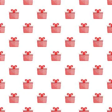 Red gift boxes with heart pattern seamless digital paper 스톡 일러스트