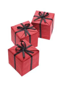 Red gift boxes Stock Photos