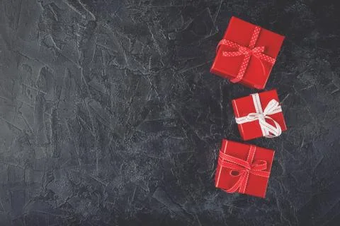 Red gift boxes Stock Photos
