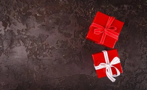 Red gift boxes Stock Photos