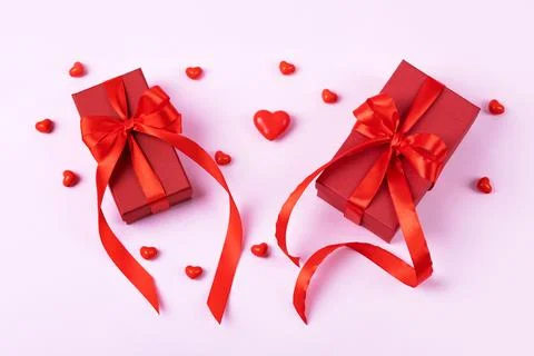 Red gift boxes Stock Photos