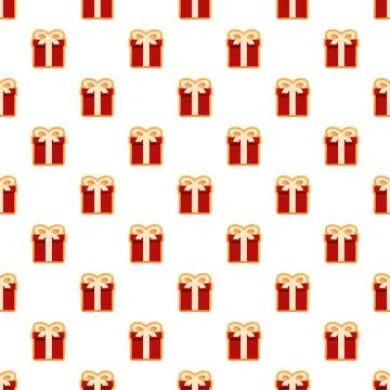 Red gift boxes seamless pattern background 库存插图
