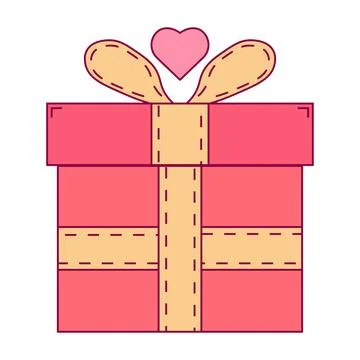 Red gift boxes tied with ribbons heart Stock Illustration