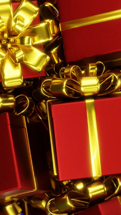 Red gift boxes transition Stock Footage 295559302