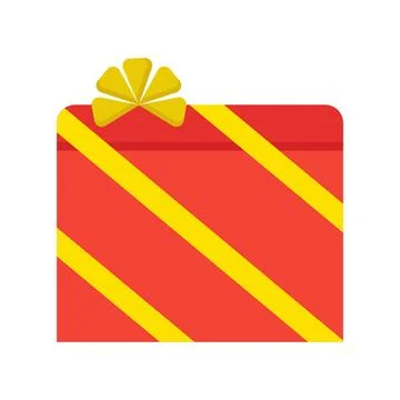 Red gift with ribbon on white background Stock Illustration