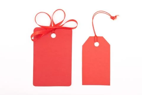 Red gift tags Stock Photos