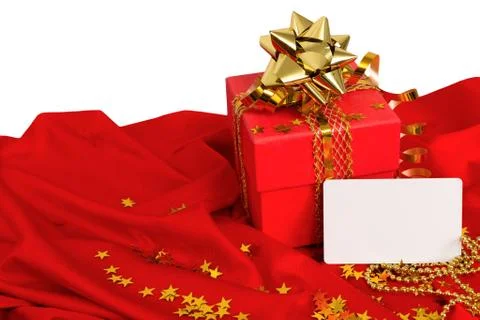 Red gift, visiting card Stock Photos