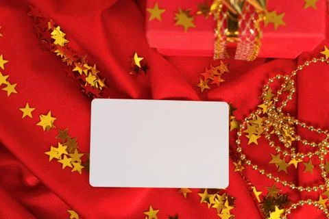 Red gift, visiting card Stock Photos