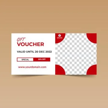 Red Gift Voucher Design Template Stock Illustration
