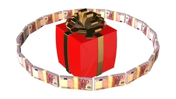 Red giftbox money Stock Footage 86090032