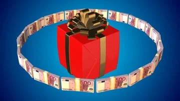 Red giftbox money Stock Footage 86090396