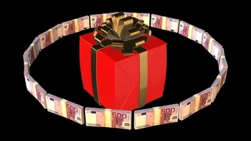 Red giftbox money Stock Footage 86091373