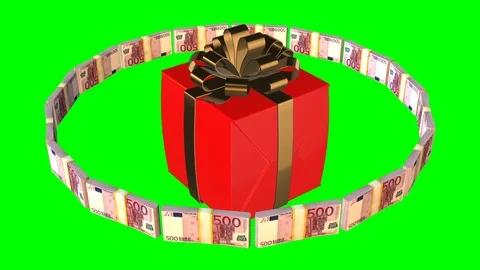 Red giftbox money Stock Footage 86091387