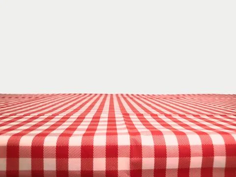 Red gingham tablecloth seamless pattern background Stock Photos