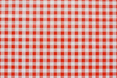 Red gingham tablecoth background Stock Photos