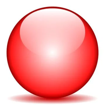Red glass button Stock Illustration