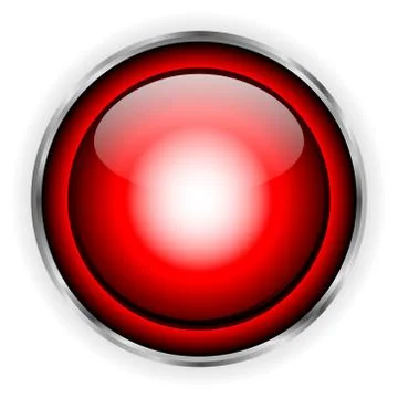 Red glass button Illustrazione stock