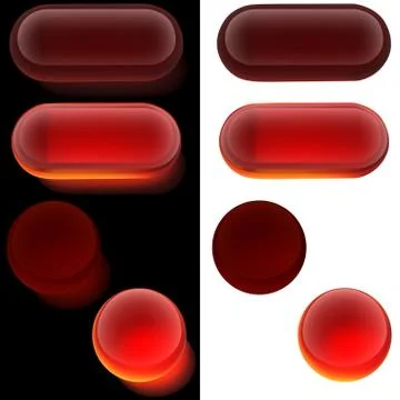 Red Glass Buttons Stock Illustration