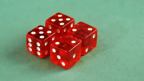 Red glass dices rendered Stock Footage 91963381