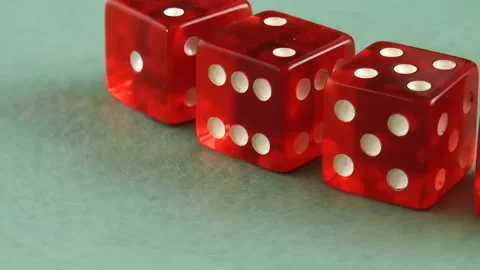 Red glass dices rendered Stock Footage 91963430