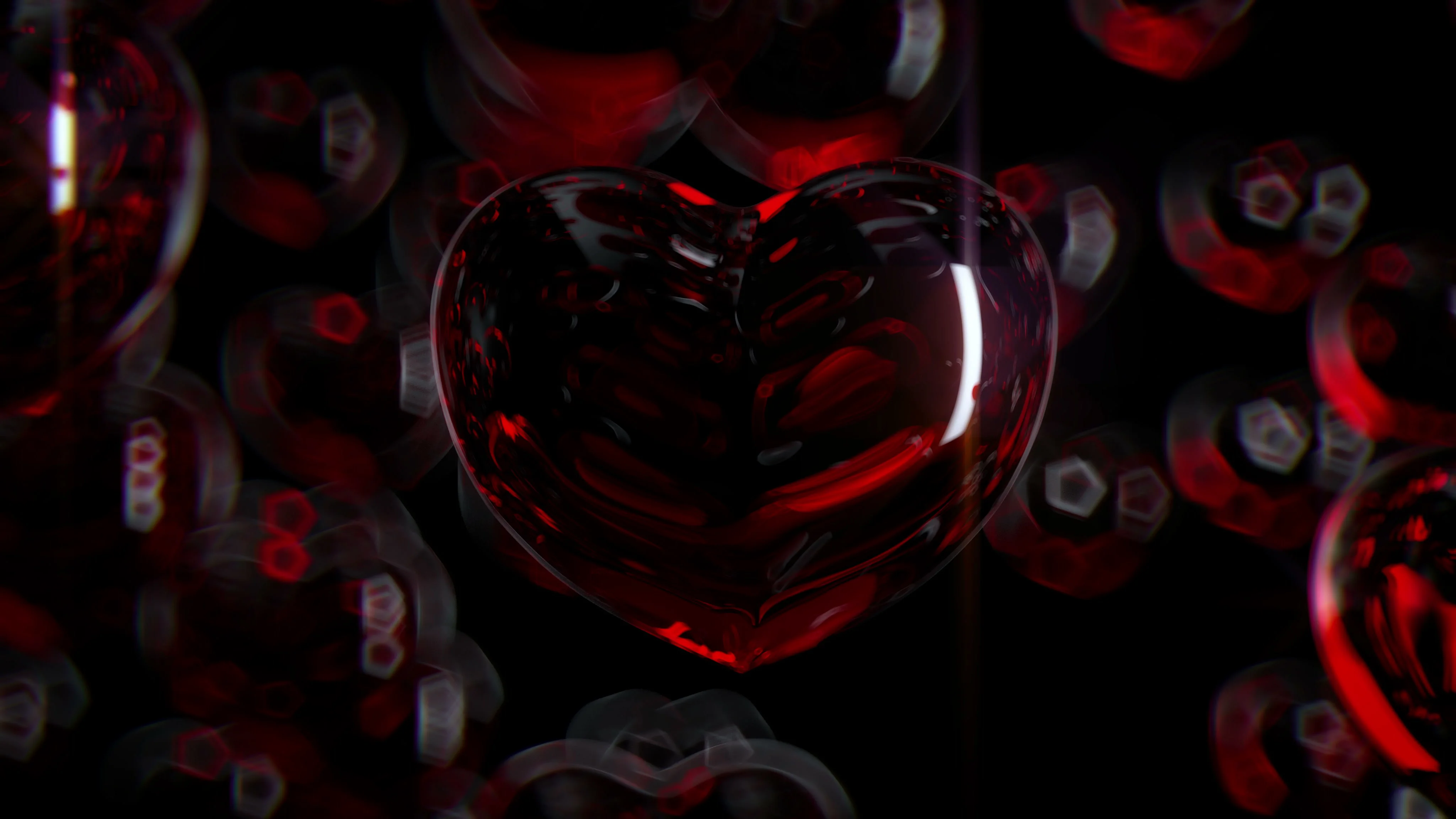 Red glass heart over black background. R... | Stock Video | Pond5