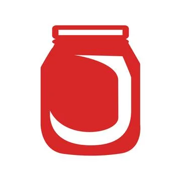 Red Glass Jar Icon Vector Stock Illustration