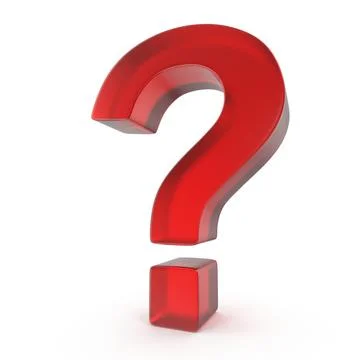 Red Glass Question Mark Stock Photos