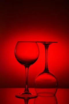 Red glasses composition Stock Photos