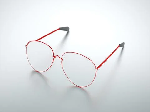 Red glasses eith reflection Stock Illustration