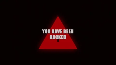 Red glitch effect you have been hacked warning screen Stock Footage 342147789