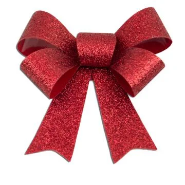 Red glitter bow Foto stock