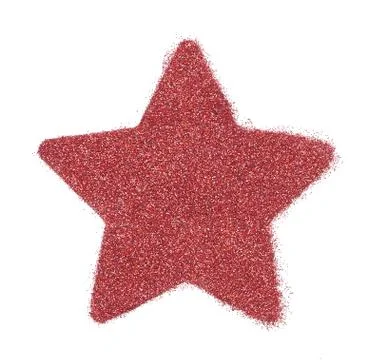 Red glitter five-pointed star stencil Stock Photos