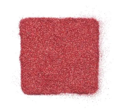 Red glitter in the form of a square stencil Stock Photos