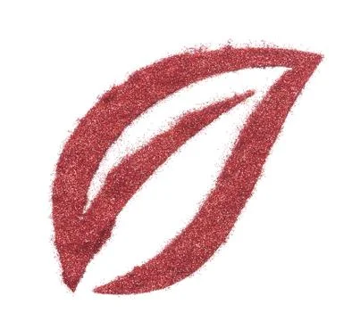 Red glitter leaf stencil Stock Photos