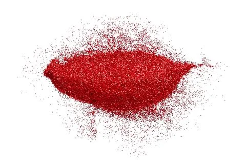 Red glitter powder isolated on white background Stock Illustration