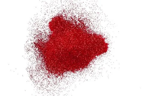 Red glitter powder isolated on white background Stock Illustration