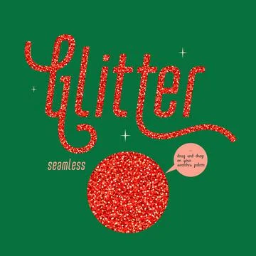 Red glitter seamless pattern, Shiny party background with red shimmer texture Stock Illustration