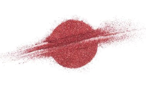 Red glitter stencil in the form of a circle Stock Photos
