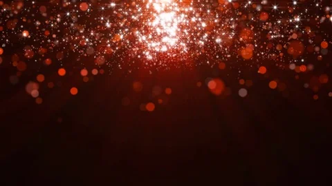 Red glitter texture sparkles flying on dark background. 4k glittering footage. A Stock Footage