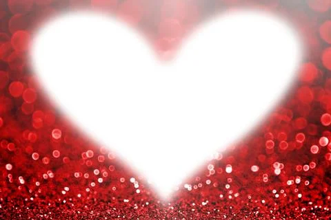 Red Glitter White Heart Shape Valentine Stock Illustration