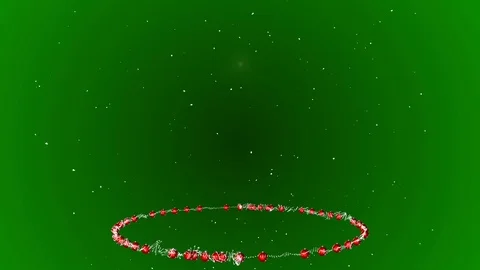 Red globe Christmas tree on green background snow falling Stock Footage 118576355