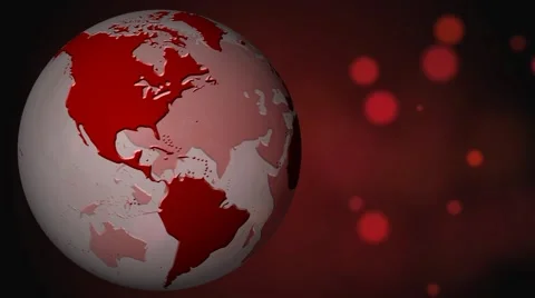 Red Globe Earth Background Video (Loop - HD) Video stock 49961294