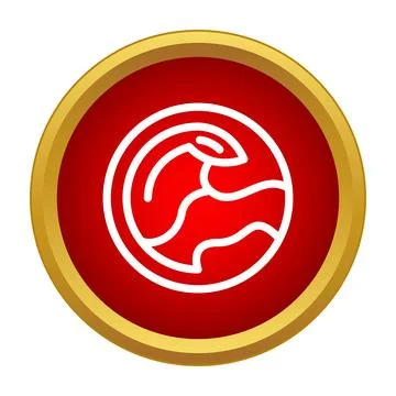 Red globe icon representing world map navigation Stock Illustration