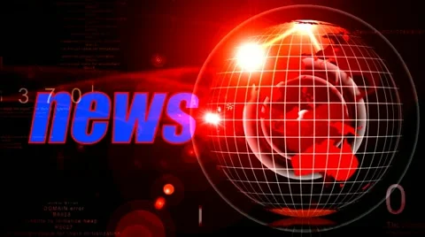 Red globe_news background Stock Footage